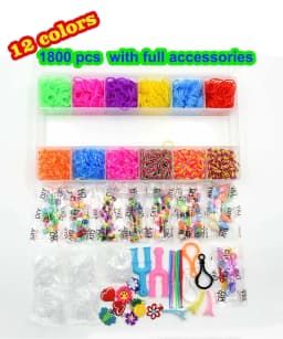 1800/4500+ Rubber Band Bracelet Making Kit, Rubber Loom  Bands Refill Set, Friendship Bracelets Making Kit Gifts for Girls