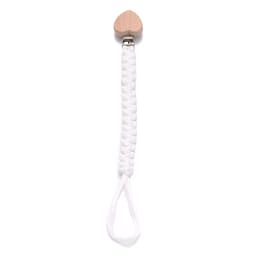 Simple Crochet Cotton Cloth Baby Pacifier Chain Moon Heart Beech Wood Clip For Handmade Baby Nipple Soother Chain Teething Toy
