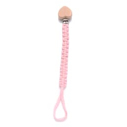 Simple Crochet Cotton Cloth Baby Pacifier Chain Moon Heart Beech Wood Clip For Handmade Baby Nipple Soother Chain Teething Toy