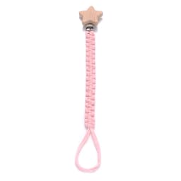Simple Crochet Cotton Cloth Baby Pacifier Chain Moon Heart Beech Wood Clip For Handmade Baby Nipple Soother Chain Teething Toy