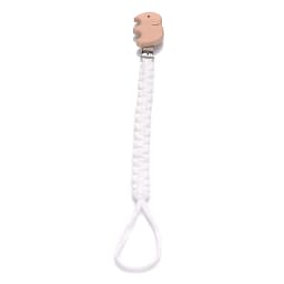 Simple Crochet Cotton Cloth Baby Pacifier Chain Moon Heart Beech Wood Clip For Handmade Baby Nipple Soother Chain Teething Toy