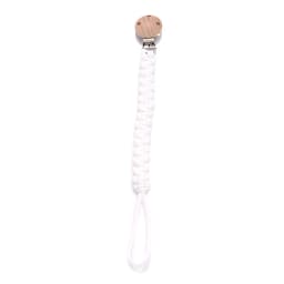 Simple Crochet Cotton Cloth Baby Pacifier Chain Moon Heart Beech Wood Clip For Handmade Baby Nipple Soother Chain Teething Toy