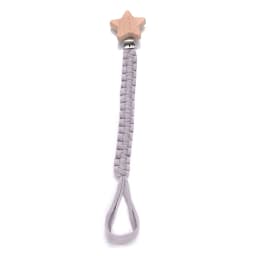 Simple Crochet Cotton Cloth Baby Pacifier Chain Moon Heart Beech Wood Clip For Handmade Baby Nipple Soother Chain Teething Toy