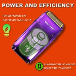 KULILANG Professional Oil Head Gradient Electric Hair Shaver Titanium Plated Knife Net Hair Salon Trimmer R11F Purple