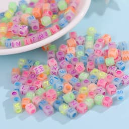 New DIY Bead Wholesale Acrylic Color Beads Silver Heart Beads Large Hole Glass Beads 100pcs Letter Beads kids craft