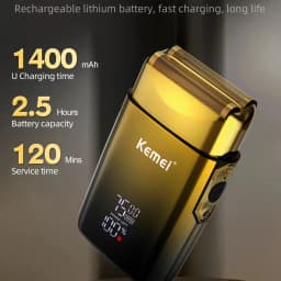 Kemei TX10 new electric shaver with LED display rechargeable beard shaver bald men's shaver original accessories blade
