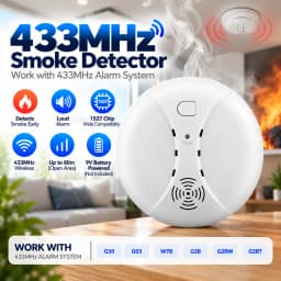 433MHz Wireless Fire Protection Smoke alarm Detector Alarm Sensors Work with Tuya WIFI GSM home security Alarm Systems