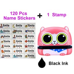 Customized Name Stamp Paints Personal Student Child Baby Engraved Waterproof Non-fading Kindergarten Name Seal Black White Ink