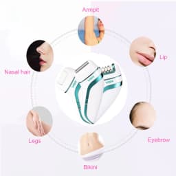 Original VGR 3-In-1 Ladies Epilator, Electric Shaver, Leg Body Hair Removal, Wet Dry Lady's Bikini Trimmer, Facial Epilator