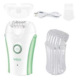 Original VGR 3-In-1 Ladies Epilator, Electric Shaver, Leg Body Hair Removal, Wet Dry Lady's Bikini Trimmer, Facial Epilator