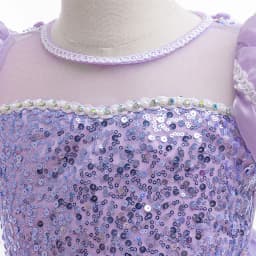 Girls 8pcs Sequin Elsa Princess Gown Girl Frozen Cosplay Party Dress Young Kids Shining Snowflake Clothes Fashion Evening Gown