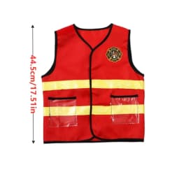 Toddler Red Fireman Costume Printed Play Vest Dress Up Set Realistic Adventure Heroes Toys Kids Play House Birthday Gift