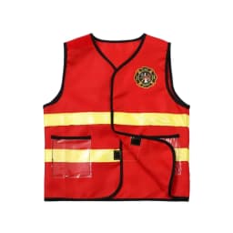Toddler Red Fireman Costume Printed Play Vest Dress Up Set Realistic Adventure Heroes Toys Kids Play House Birthday Gift