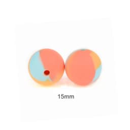 LOFCA 20pcs Tie dye leopard Terrazzo Dalmatian camo Silicone Loose Beads Teething Beads DIY Chewable Baby Safe Teether Round