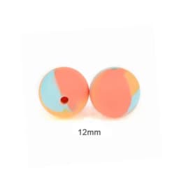 LOFCA 20pcs Tie dye leopard Terrazzo Dalmatian camo Silicone Loose Beads Teething Beads DIY Chewable Baby Safe Teether Round