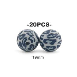 LOFCA 20pcs Tie dye leopard Terrazzo Dalmatian camo Silicone Loose Beads Teething Beads DIY Chewable Baby Safe Teether Round