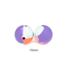 LOFCA 20pcs Tie dye leopard Terrazzo Dalmatian camo Silicone Loose Beads Teething Beads DIY Chewable Baby Safe Teether Round