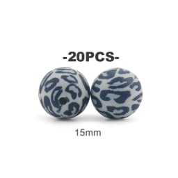 LOFCA 20pcs Tie dye leopard Terrazzo Dalmatian camo Silicone Loose Beads Teething Beads DIY Chewable Baby Safe Teether Round