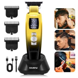 Hatteker New Electric Hair Clipper with Base Charging Oiled Blade Engraving Push White Salon Haircut Knife, Hairdressing Trimmer