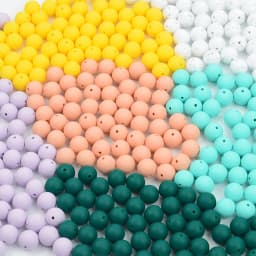 LOFCA  12mm 50pcs/lot Silicone Beads Teething Necklace Baby Teether Toy Silicone BPA Free Teething Beads Charms Newborn Nursing