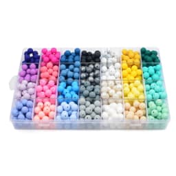 LOFCA  12mm 50pcs/lot Silicone Beads Teething Necklace Baby Teether Toy Silicone BPA Free Teething Beads Charms Newborn Nursing