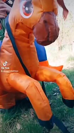 Kids Child Inflatable Horse Costume Girls Boys Funny Halloween Purim Party Inflated Garment Disfraces