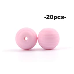 LOFCA Silicone Beehive Beads 20pcs 15mm Baby Teething Beads BPA Round Food Grade Spiral Beads Baby 4-6 Months Baby Shower Gifts