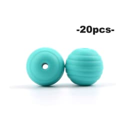 LOFCA Silicone Beehive Beads 20pcs 15mm Baby Teething Beads BPA Round Food Grade Spiral Beads Baby 4-6 Months Baby Shower Gifts