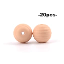 LOFCA Silicone Beehive Beads 20pcs 15mm Baby Teething Beads BPA Round Food Grade Spiral Beads Baby 4-6 Months Baby Shower Gifts