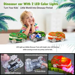 Dinosaur Toys for Kids Mist-spouting Volcano And Climbing Track Train Kit Toys for Boys/Girls Home Schoolers Gift for Party Deco