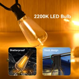 Outdoor String Light ST38 LED String Light Shatterproof Patio Light String Connectable Wedding Light Decoration For Garden Backy
