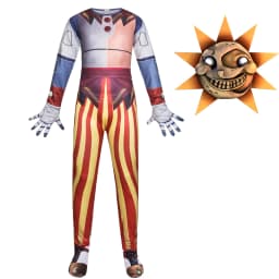 Sundrop Moondrop Cosplay Costume Cartoon Sun Moon Clown Puppet Cosplay Outfit Mask Halloween Birthday Party Costume Kids Boy