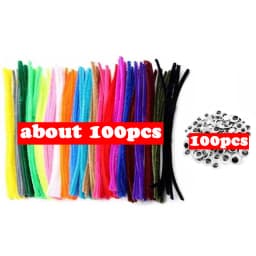 300pcs Kids Art Craft Supplies Set DIY Activities Parties 100 Pipe Cleaners 100 Pompoms 100 Wiggle Eyes Self Adhesive Toys Gifts