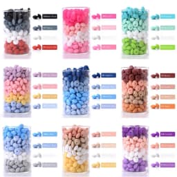 50Pcs/Lot 12mm Silicone Spacer Beads for DIY Charms Newborn Nursing Accessories Necklace Pacifier Chain Teething Toy BPA Free