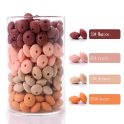 50Pcs/Lot 12mm Silicone Spacer Beads for DIY Charms Newborn Nursing Accessories Necklace Pacifier Chain Teething Toy BPA Free