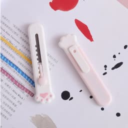 Kawaii Mini Cat Paw Art Utility Knife Express Box Knife Paper Cutter Craft Wrapping Refillable Blade School&Office Stationery