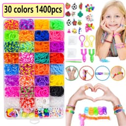 Rubber Bands Loom DIY Handmade Bracelet Making Kits Beads Toys for Girls Children Craft Toys Christmas Gifts Weaving Tool Box