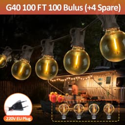LED G40 Globe String Lights, EU 220V , 100FT/30M 100bulbs Plastic G40 Bulbs For Christmas Party Garden Decorative Garland Lamp S