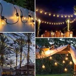 LED G40 Globe String Lights, EU 220V , 100FT/30M 100bulbs Plastic G40 Bulbs For Christmas Party Garden Decorative Garland Lamp S