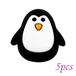 Cute-Idea 5PCs Mini Penguin Baby Animal Silicone Beads Teething Product Food Grade Pacifier Chain Rodent Toys Accessories gifts