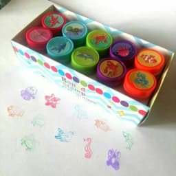 10 Pcs/Box Simple Stamps Toy for Kids Cartoon Animal Self-ink Seal DIY Painting Notebook Decor Gift