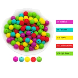Cute-Idea 20Pcs Silicone Round Beads 9MM Baby Teething Chewable Beads DIY Baby Rodent Pacifier Chain Toys Accessories Baby Goods
