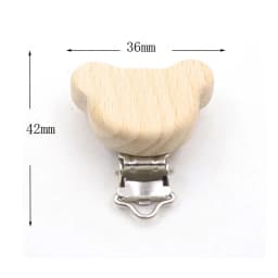 5Pcs/Sets Baby Pacifier Clips BPA Free Cute Modelling Beech Pacifier Clip Baby DIY Cartoon Animal Wooden Log Nipple Chain Holder