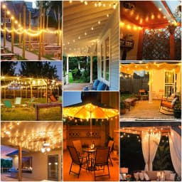 GANRILAND 25FT 50FT G40 Led String Lights Amber Glass Bulb Dimmable 2200K Connectable US EU Plug Party Wedding Decor Fairy Light
