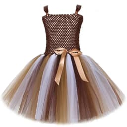 Jungle Lion Party Dresses for Girls Kids Animal Halloween Costume with Wrist & Ankle Cuffs Princess Birthday Tutus Child Outfit