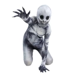 Halloween Ghost Skin Costume, Shadow Demon Bodysuit Costume for Kids Dress Up Party Grim Reaper Costume Scary Skeleton Tights