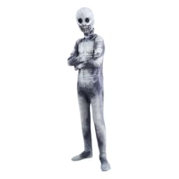 Halloween Ghost Skin Costume, Shadow Demon Bodysuit Costume for Kids Dress Up Party Grim Reaper Costume Scary Skeleton Tights