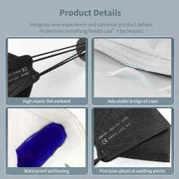 20PCS Adult Fish KN95 FFP2 Mask CE Approved Masks Dust Respirator Protective Face Masks Melt-blown Filtering Fast Delivery