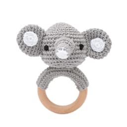 1PC Baby Lemon Crochet Ratter Toys Wood Teether Fruit Cotton Music Rattle Baby Teether Rodent Infant Gym Mobile Rattles Toy Gift