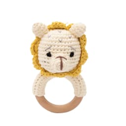 1PC Baby Lemon Crochet Ratter Toys Wood Teether Fruit Cotton Music Rattle Baby Teether Rodent Infant Gym Mobile Rattles Toy Gift